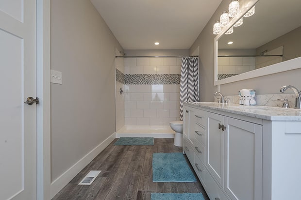 Image of a bathroom remodeled by Kaier Property Management.
