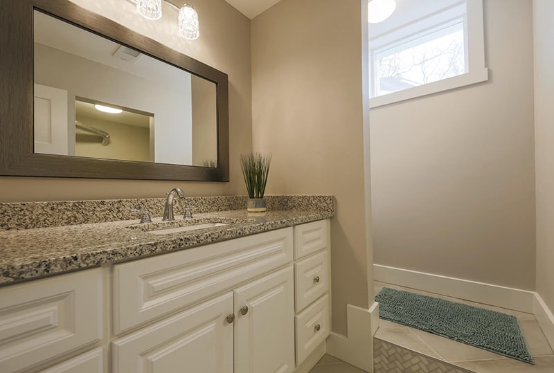 Image of new bathroom renovation by Kaier Property Management.