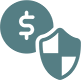 Icons of a dollar sign and a shield to inform viewers that KPM carries general liability and worker’s compensation insurance.