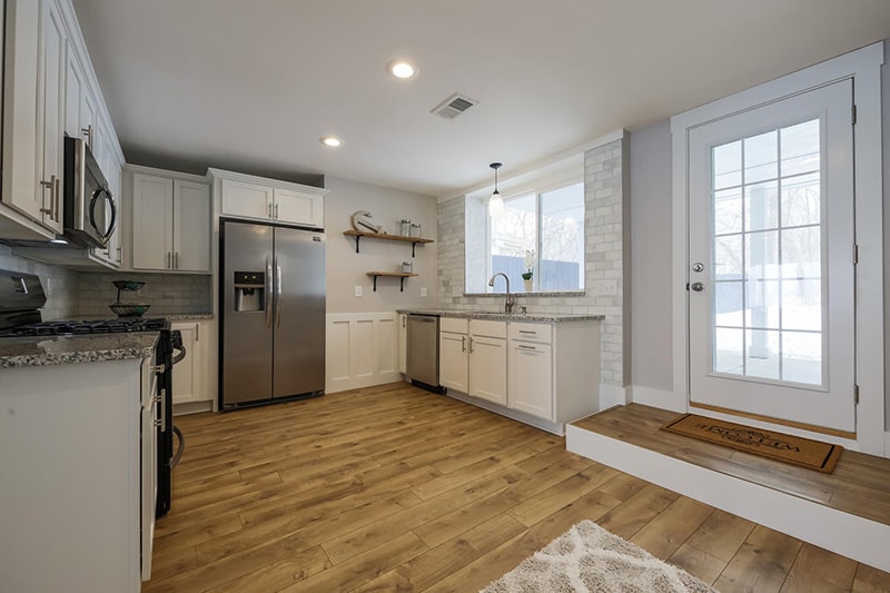 Image of a charming kitchen remodeled by Kaier Property Management.