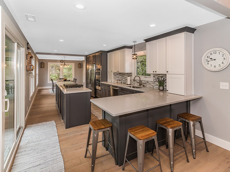 Image of a modern kitchen remodeled by Kaier Property Management.